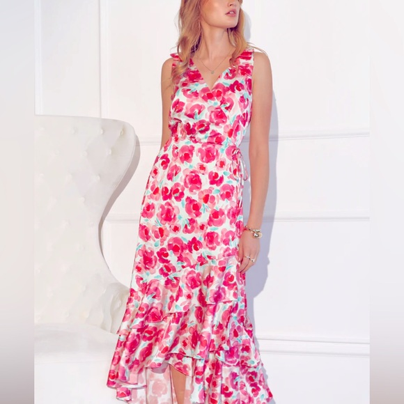 Adelyn Rae Willow Floral Wrap Maxi Dress NWOT - Picture 1 of 3